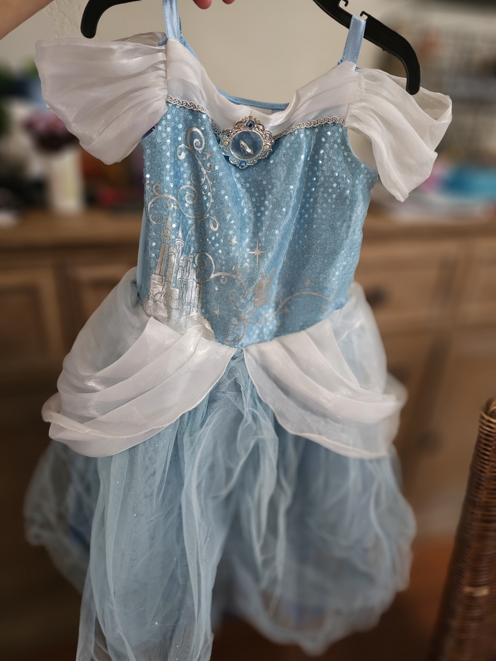 Disney Light Blue Princess Ball Gown Costume with White Accents